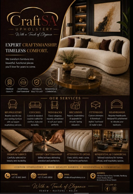 CraftSA Upholstery original advert